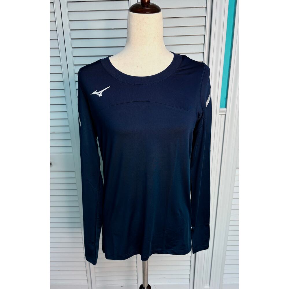 Mizuno Volleyball Drylite navy blue long sleeve athletic shirt women's size med